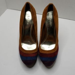 Bakers Suede Leather Colorblock Lita Heels Sz. 7